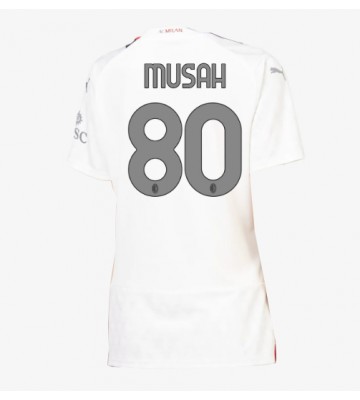 AC Milan Yunus Musah #80 Segunda Equipación Mujer 2023-24 Manga Corta